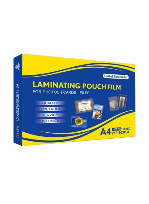 Premium 100 pcs Laminating Sheets,100 Micron Laminating Pouches，Lamination Film (2 x 100 Micron), A4 Thermal Laminating Pouches, Glossy Finished with Ideal Rigidity for Everyday Use,( 303mm*216mm)