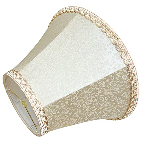 TOOTOO STAR Beige bell lamp shade, 8.75" top x 17.75" bottom x 11" straight height spider shade for Floor Light and Table Lamp, bohemian style decorative light yellow floral pattern - Image 3
