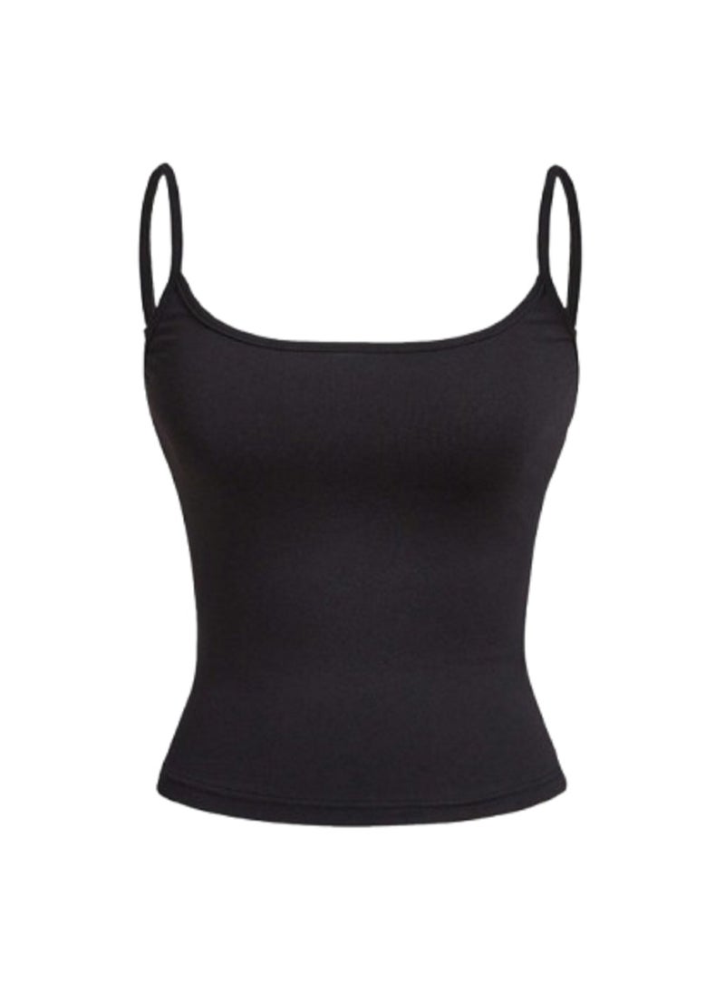 MANIKAN Undershirt For Women Plain Stretch with Thin Straps and Open Neckline  - Image 1