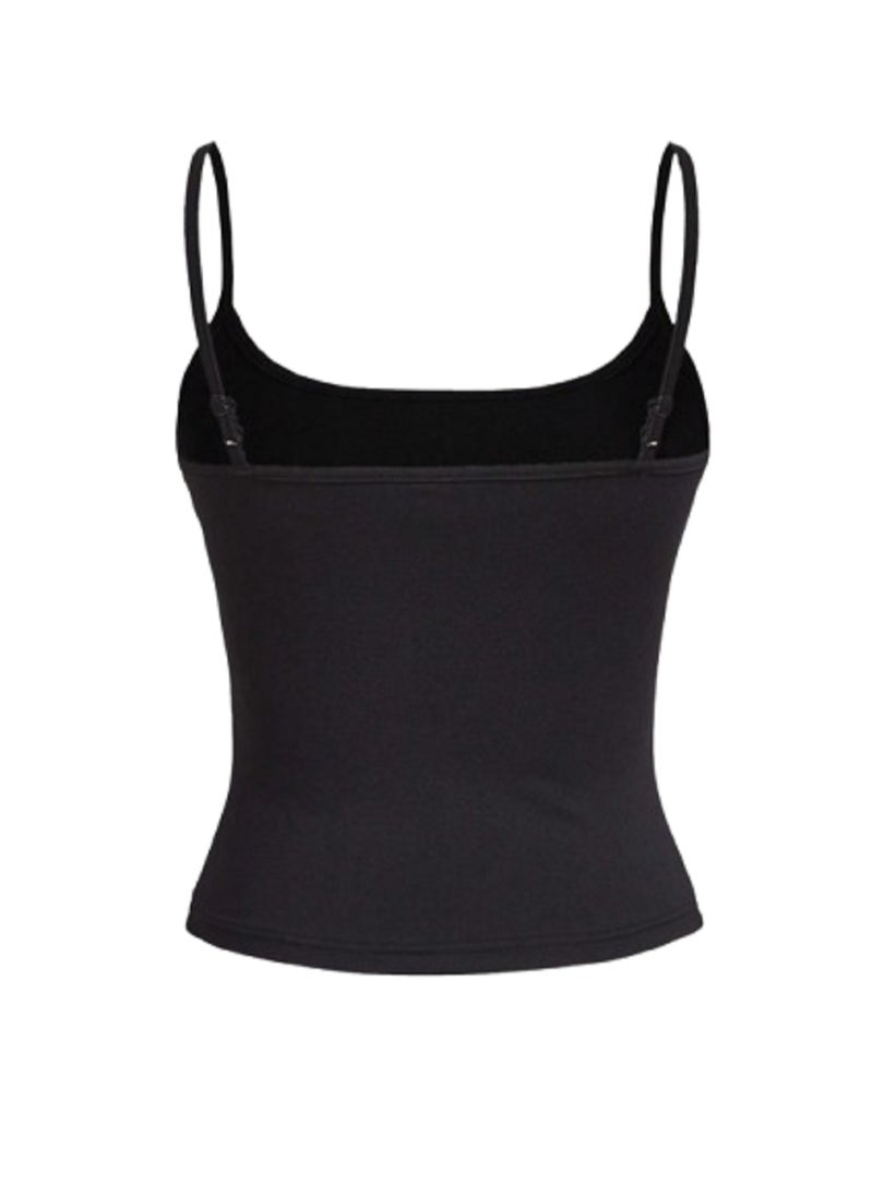 MANIKAN Undershirt For Women Plain Stretch with Thin Straps and Open Neckline  - Image 2