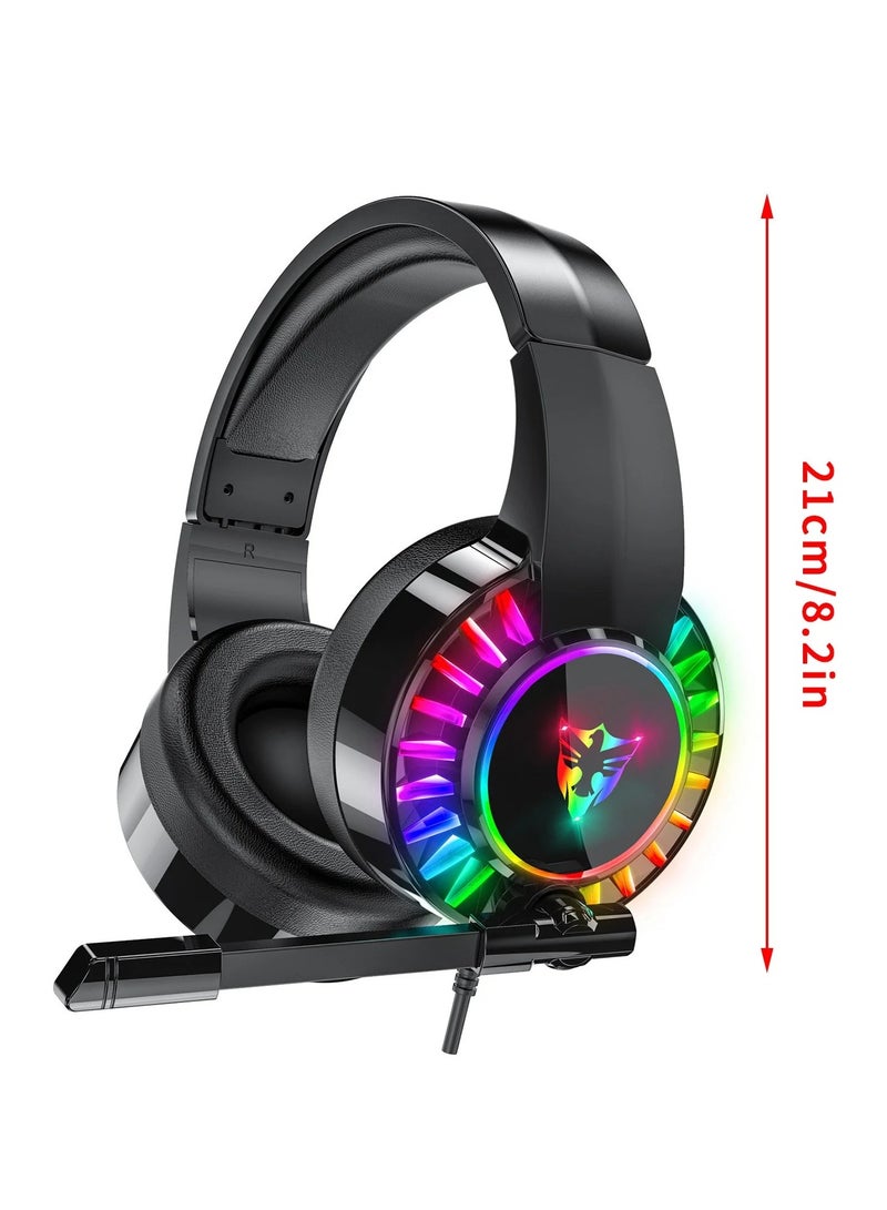 سماعة ألعاب سلكية G505 RGB – فوق الأذن بمنفذ USB مع ميكروفون مانع للضوضاء وتحكم في الصوت  - Image 2
