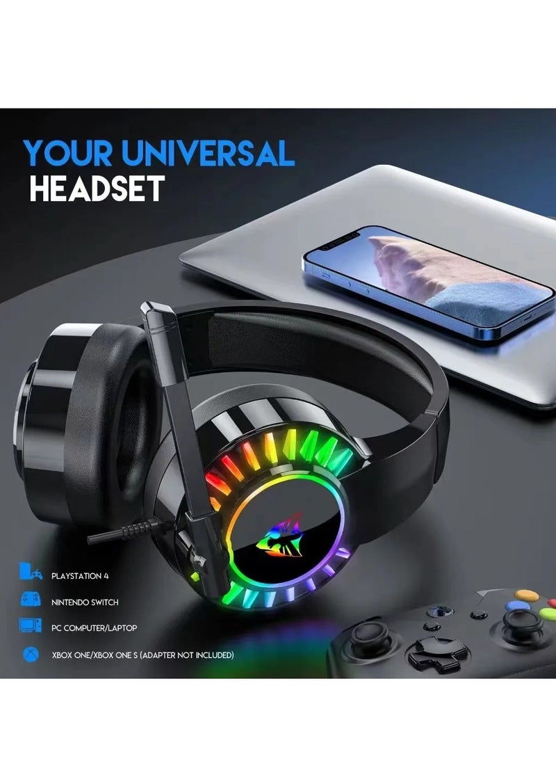 سماعة ألعاب سلكية G505 RGB – فوق الأذن بمنفذ USB مع ميكروفون مانع للضوضاء وتحكم في الصوت  - Image 5