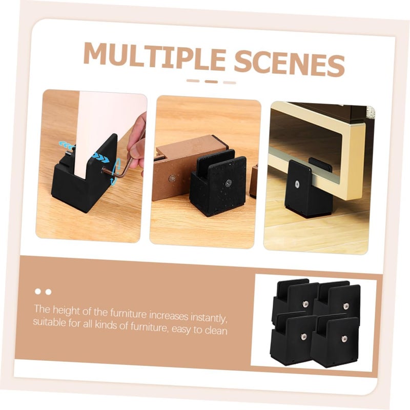 Angoily 4pcs Adjustable Bed Risers Table Leg Pads High Riser Blocks for Desk Legs - Image 5