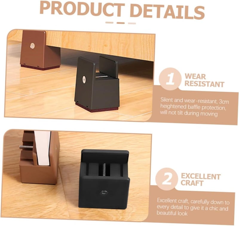 Angoily 4pcs Adjustable Bed Risers Table Leg Pads High Riser Blocks for Desk Legs - Image 2