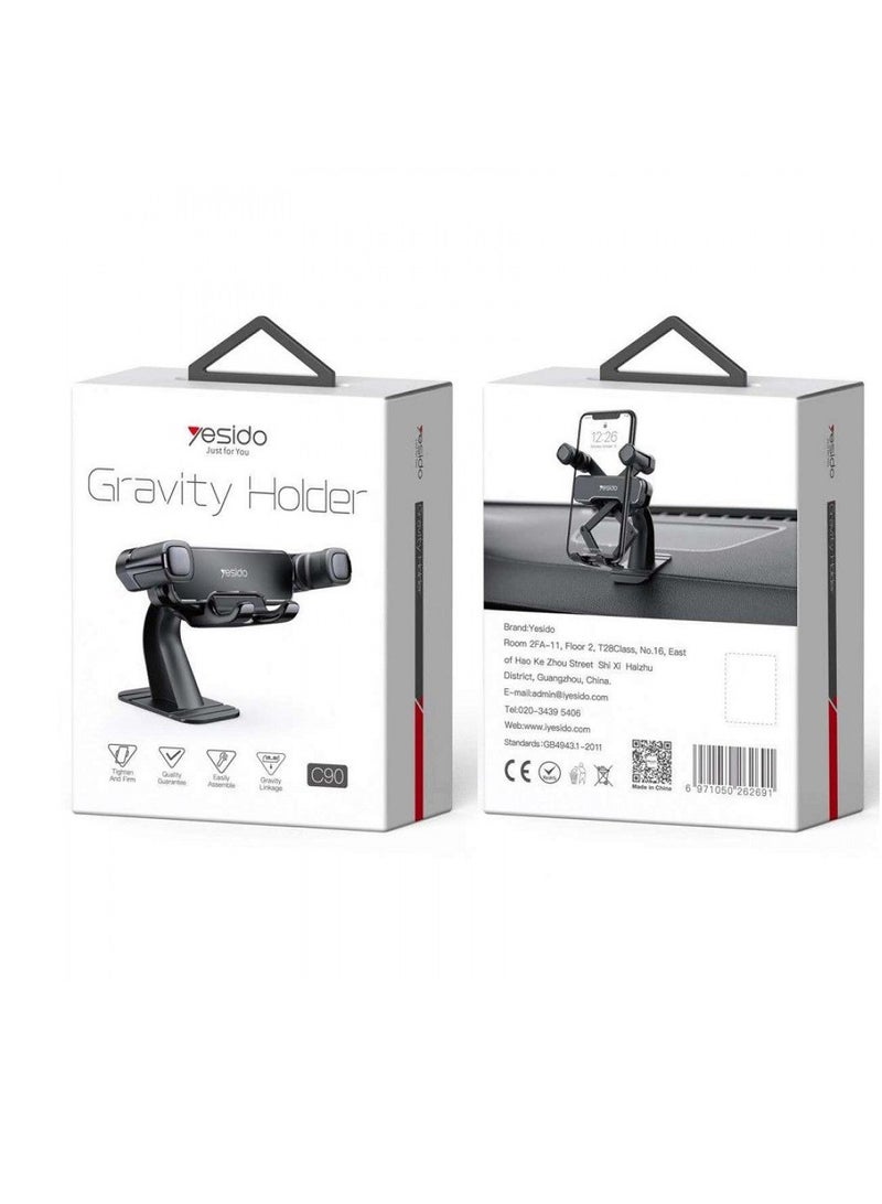 Yesido C90 Gravity Car Phone Holder 360° Full Rotation - Image 1
