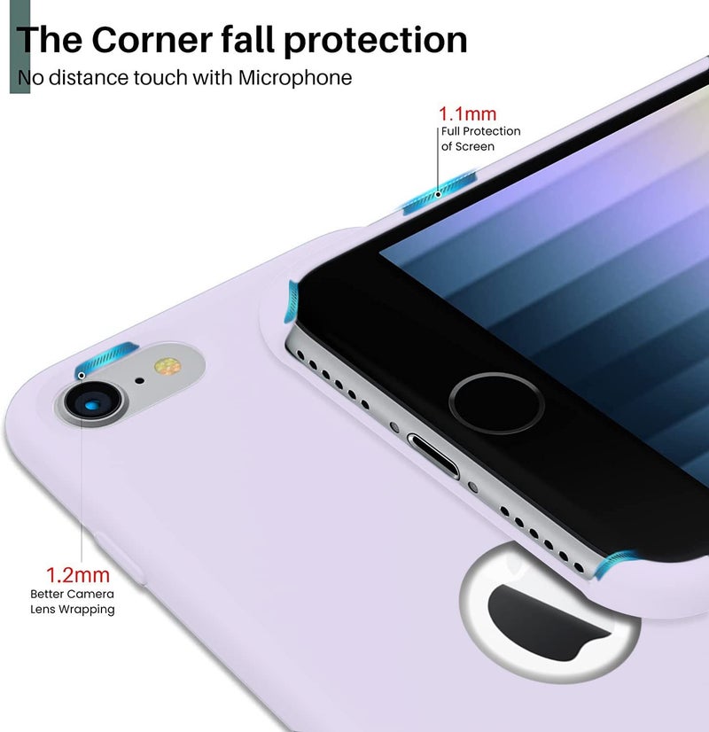 VONZEE® Liquid Silicone Soft Back Cover for iPhone 7 Case, Shockproof Slim Camera & Full Body Protection Non Yellowing Cover with Microfiber Lining & Logo Cut (4.7 Inch) -Purple - Image 5