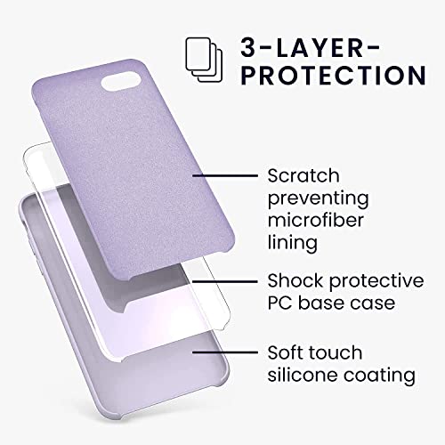 VONZEE® Liquid Silicone Soft Back Cover for iPhone 7 Case, Shockproof Slim Camera & Full Body Protection Non Yellowing Cover with Microfiber Lining & Logo Cut (4.7 Inch) -Purple - Image 4