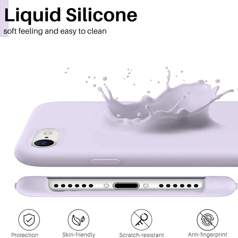 VONZEE® Liquid Silicone Soft Back Cover for iPhone 7 Case, Shockproof Slim Camera & Full Body Protection Non Yellowing Cover with Microfiber Lining & Logo Cut (4.7 Inch) -Purple - Image 3