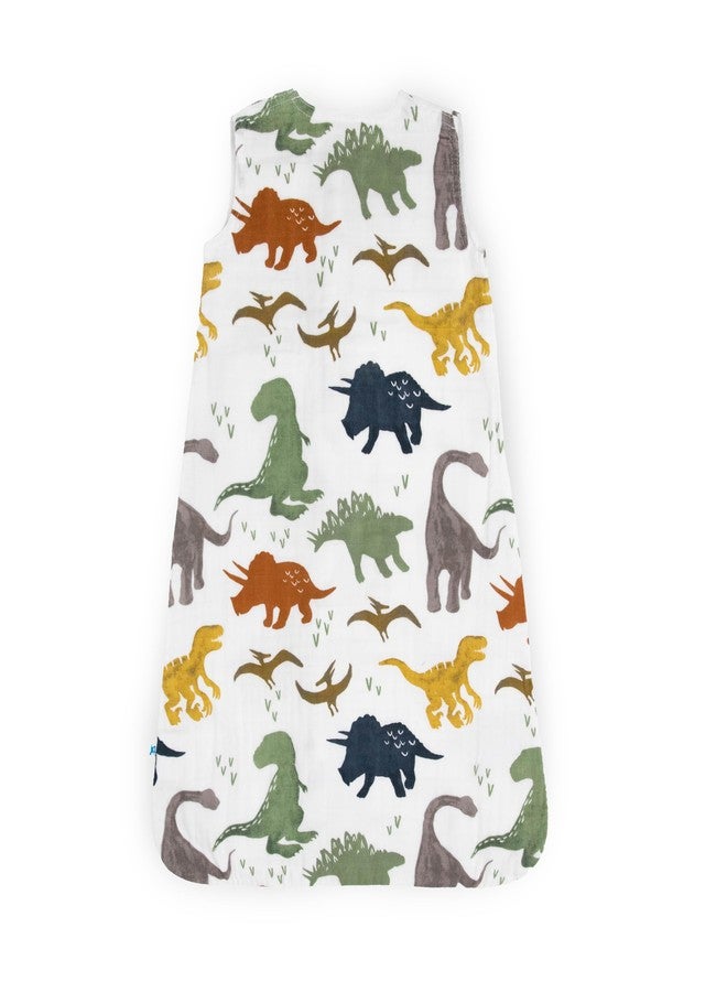 Little Unicorn 6-12 Month Premium Muslin Sleep Sack 1.1 TOG | Soft & Breathable Muslin Cotton for safer sleep | 2 way zipper (Dino Friends) - Image 5