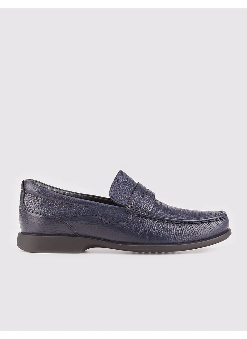 كاباني Genuine Leather Navy Blue Moccasin Men's Casual Shoes