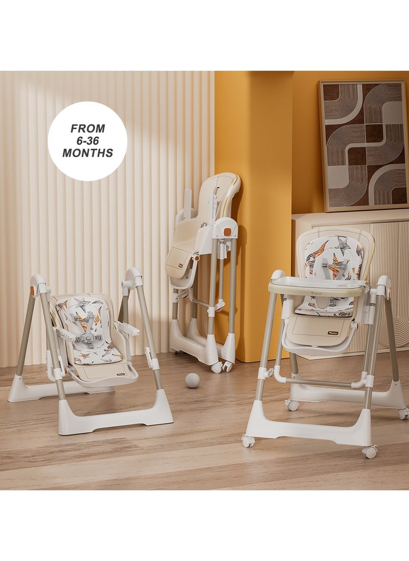 5-In-1 Swing With High Chair With Lockable Wheels - Ivory - pzsku/Z31C3C5A4781D2C15AC89Z/45/_/1723197735/3e6f79f4-42c0-4bce-8c42-b9832c39a5bd