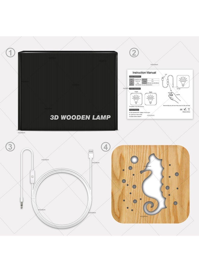 NIBEMINENT Seahorse Shaped Hollow Table Lamp Brown 19x19cm - Image 4