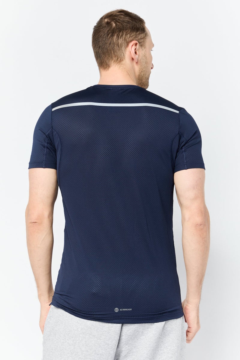 Adidas Men Sportswear Fit Short Sleeves Training T-Shirts, Navy - Image 3