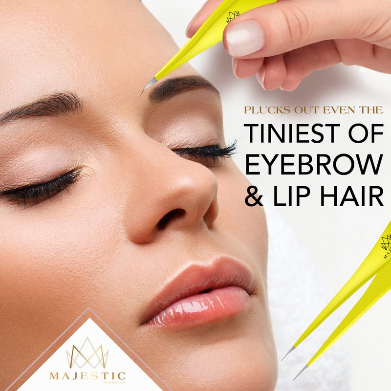 Majestic Bombay Fine Point Tweezers for Women and Men â€“ Splinter Ticks, Facial, Brow and Ingrown Hair Removalâ€“Sharp, Needle Nose, Surgical Tweezers Precision Pluckers best tweezers for chin hair - Image 5