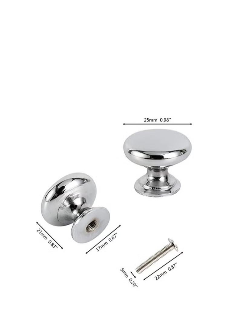 Generic Round Cabinet Knob Stainless Furniture Pull Handle, Simple & Sturdy, Knob Diameter: 25 mm, 4 Pack for Kitchen Cupboard Door, Bedroom Dresser Drawer, Bathroom Wardrobe Hardware  - Image 4