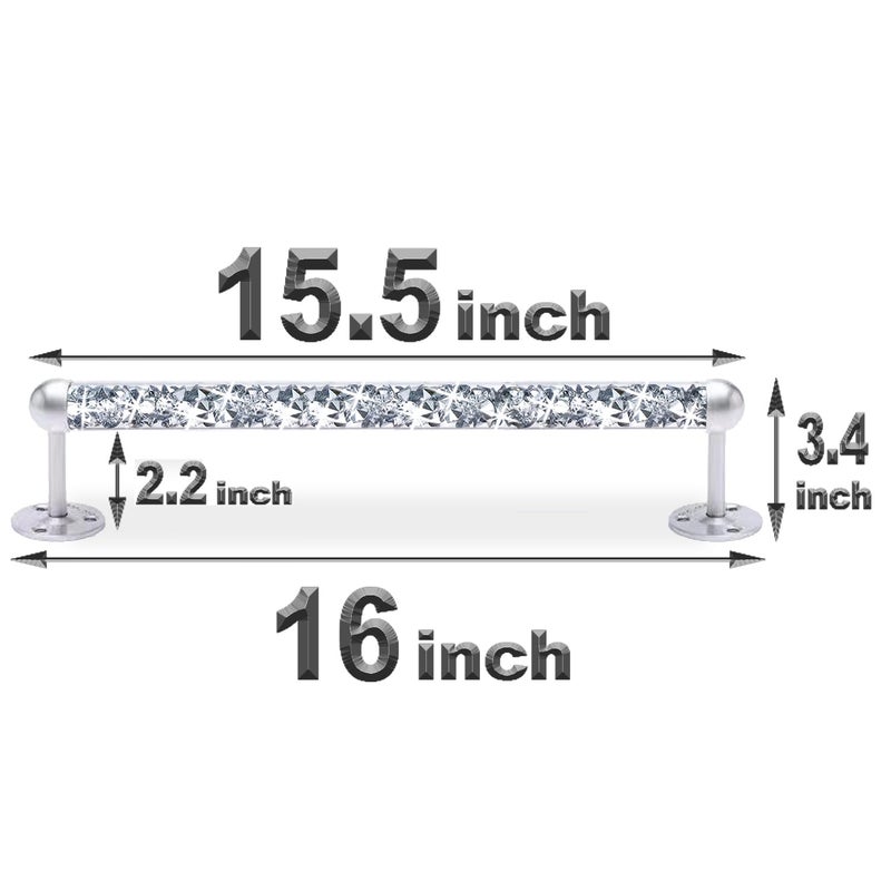 Meetart Crushed Diamond Glass Towel Bar for Bathroom,Set of 2 Towel Rods Wall-Mountedâ€‚,Towel Racks for Bath Towels,Hand Towels(15.5â€) - Image 3