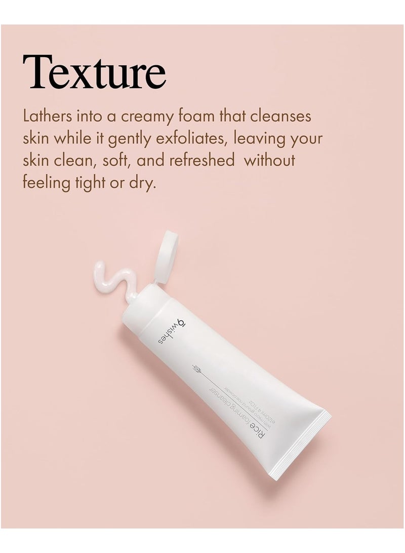 9Wishes Rice Foaming Cleanser 120ml – Gentle Face Wash with Micro-Ground Rice Powder – Deep Cleansing, Brightening & Pore-Refining – Korean Skincare for All Skin Types - Image 3