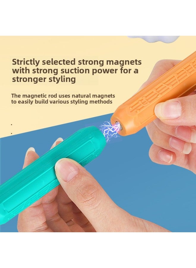 Magnetic Bar Children's Educational Toys Large Particles Changeable Boys And Girls Baby Jigsaw Puzzle Assembled Building Blocks Manufacturers Wholesale-Specifications:Large Particle 3D Magnetic Rod 136PCs  - Image 3