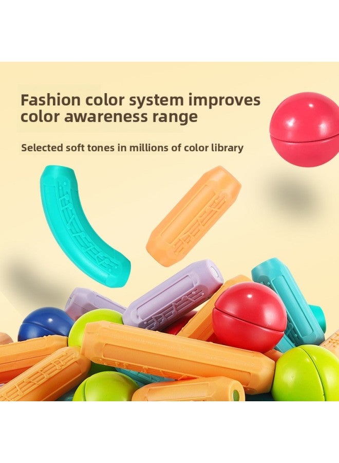 Magnetic Bar Children's Educational Toys Large Particles Changeable Boys And Girls Baby Jigsaw Puzzle Assembled Building Blocks Manufacturers Wholesale-Specifications:Large Particle 3D Magnetic Rod 136PCs  - Image 5