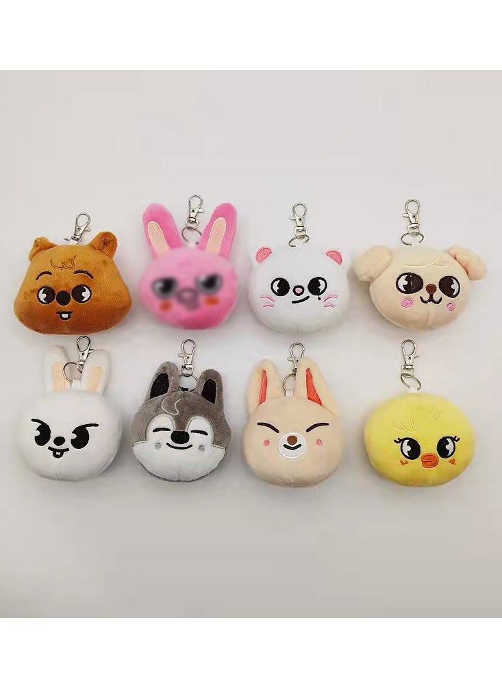 NIBEMINENT - 8 Piece Skzoo Keychain Plush Toy Stray Kids Pendant - Image 1