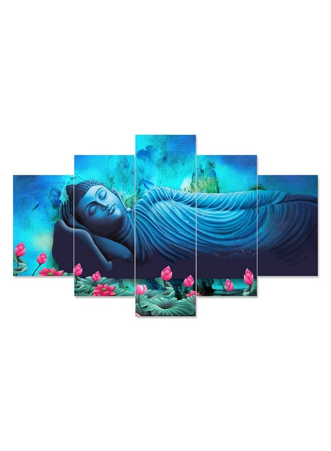 perpetual Buddha 3D Scenery Wall Painting Set of 5 | Painting For Wall Decoration | Large Framed Wall Decor for Living Room, Office (75 x 43 cm) K3D - Wood - Image 3