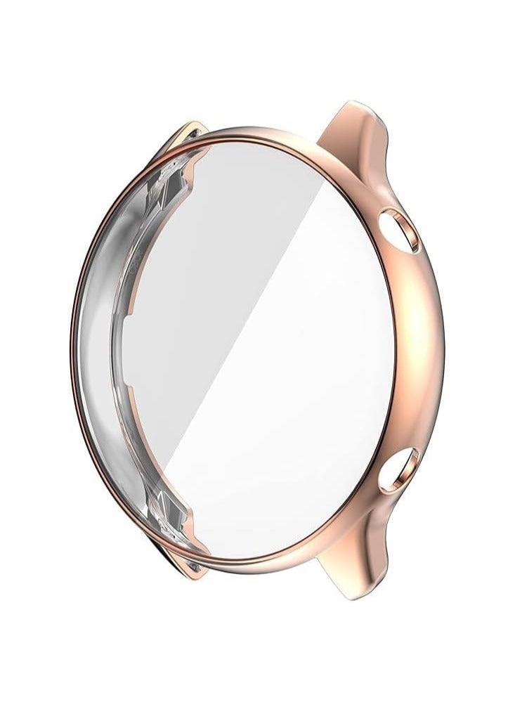 حافظة حماية للشاشة ELMO3EZZ متوافقة مع ساعة Amazfit GTR 3/GTR 3 Pro غطاء ناعم من مادة TPU مقاوم للصدمات وغطاء ممتص للصدمات رفيع (ذهبي وردي) - Image 2