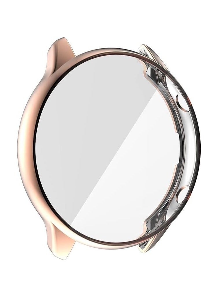 حافظة حماية للشاشة ELMO3EZZ متوافقة مع ساعة Amazfit GTR 3/GTR 3 Pro غطاء ناعم من مادة TPU مقاوم للصدمات وغطاء ممتص للصدمات رفيع (ذهبي وردي) - Image 3