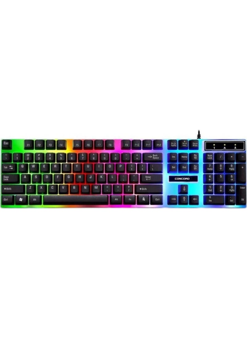 CONCORD C-59+ RGB LED Gaming Illuminated Gaming Keyboard Gaming  - Image 1