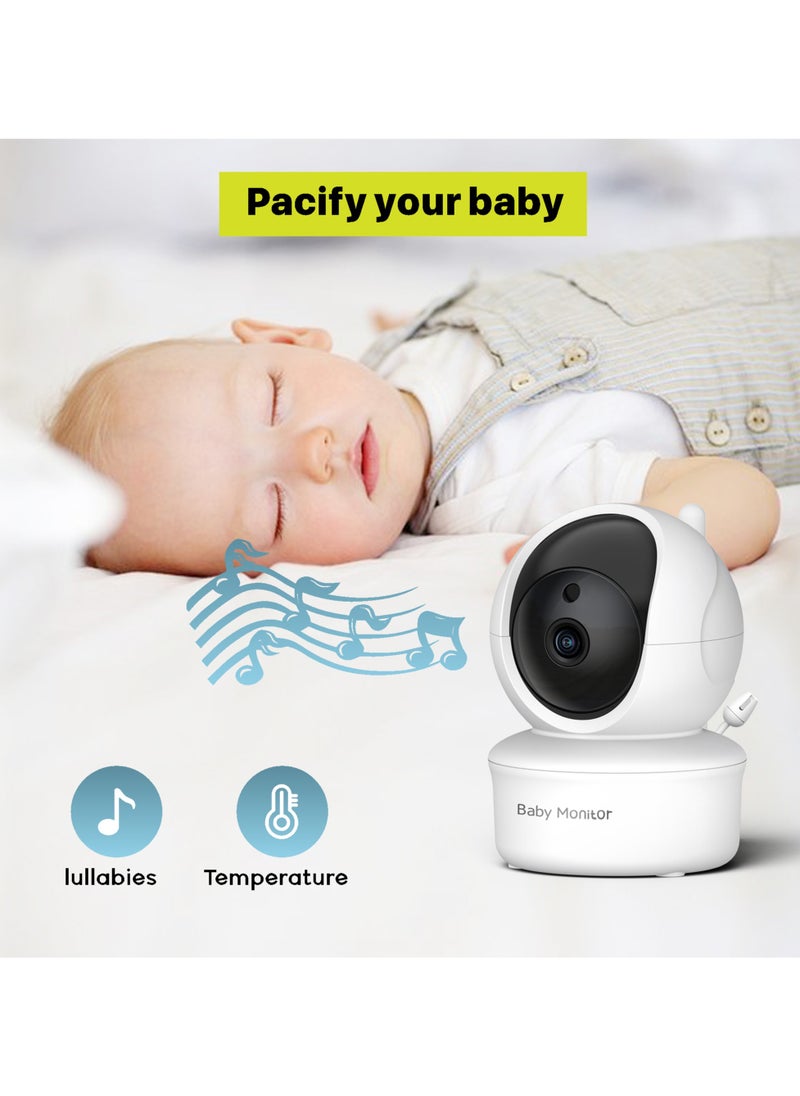 Generic - 5.0" Baby Monitor with Two-Way Talk, Night Vision, Temperature Display & Alarm, ECO Mode, 3000mAh Battery, Multi-Camera Expandable, Lullabies & Zoom Function - Image 1