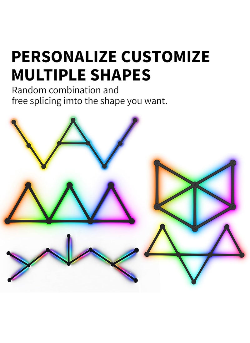 Sharpdo - RGB LED Geometric Splicing Light Strip Set, Supports Bluetooth and App Connection, Suitable for 16 Million Color Options, Suitable for Game Rooms, Bedrooms - Image 1