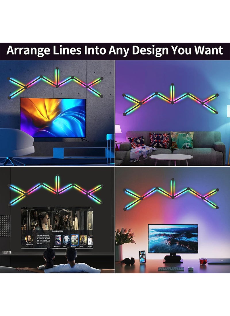 Sharpdo - RGB LED Geometric Splicing Light Strip Set, Supports Bluetooth and App Connection, Suitable for 16 Million Color Options, Suitable for Game Rooms, Bedrooms - Image 1