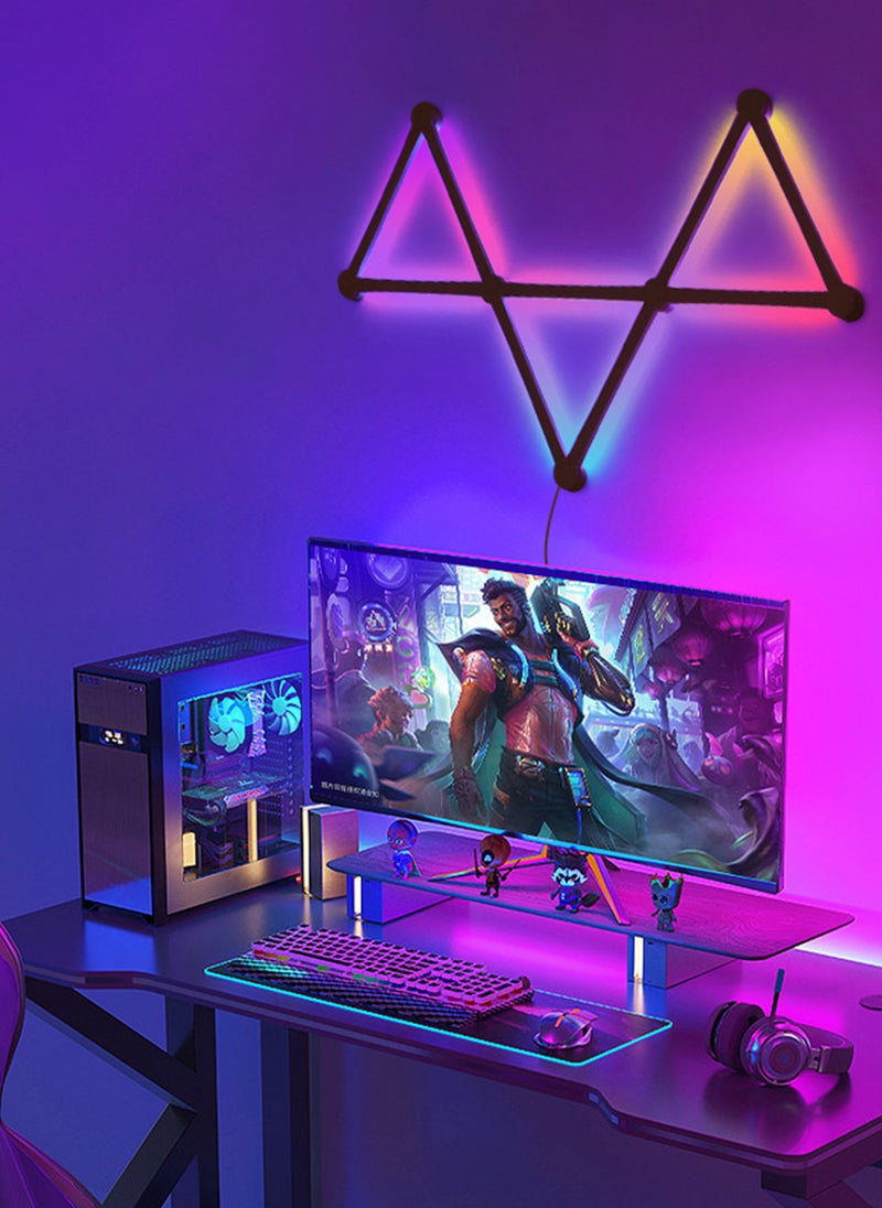 Sharpdo - RGB LED Geometric Splicing Light Strip Set, Supports Bluetooth and App Connection, Suitable for 16 Million Color Options, Suitable for Game Rooms, Bedrooms - Image 1