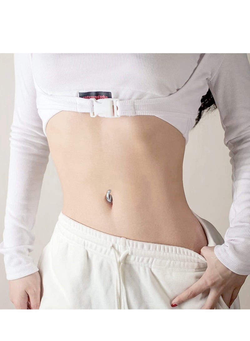 KASTWAVE 3 Pcs Belly Button Rings for Women Men Surgical Stainless Steel 14G Belly Navel Ring Piercing - Image 2