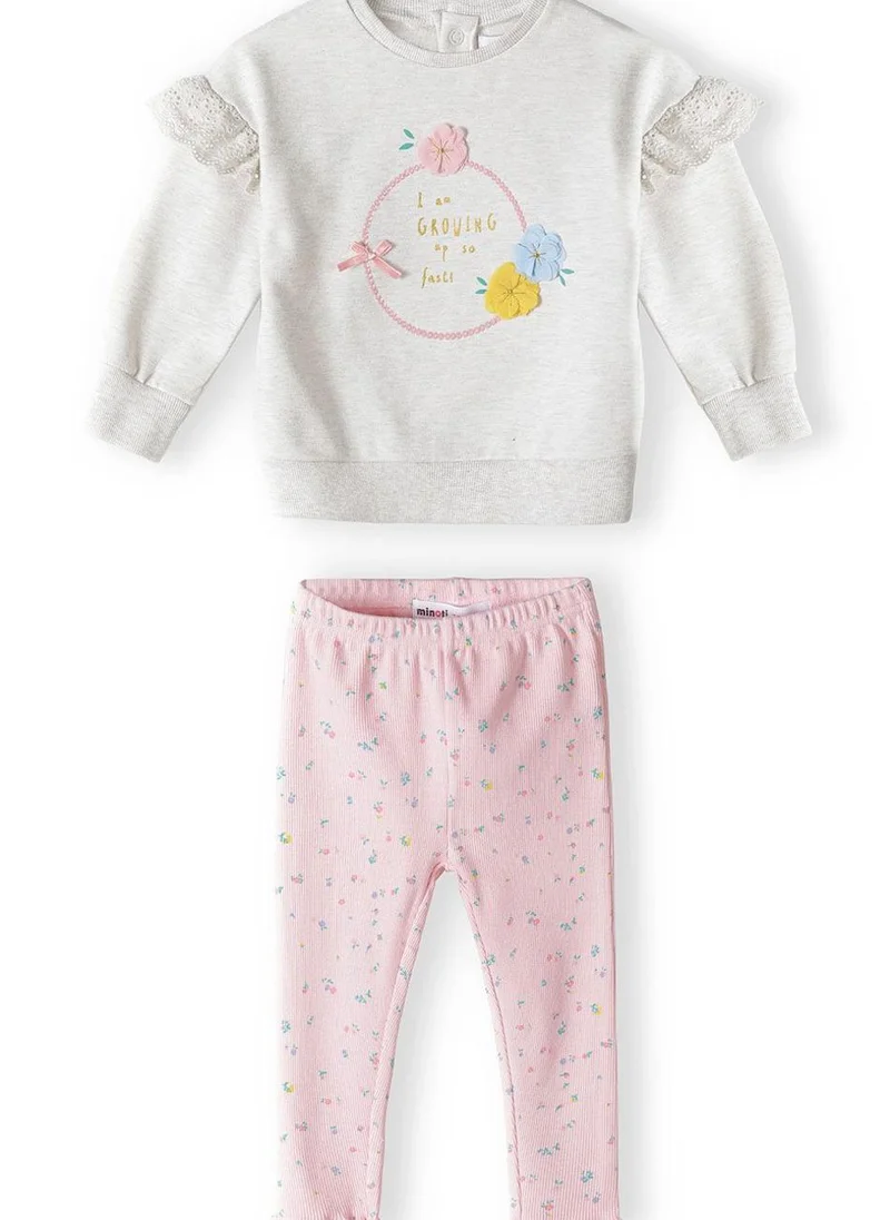 MINOTI Baby Girls Sweatshirt And Rib Legging Set