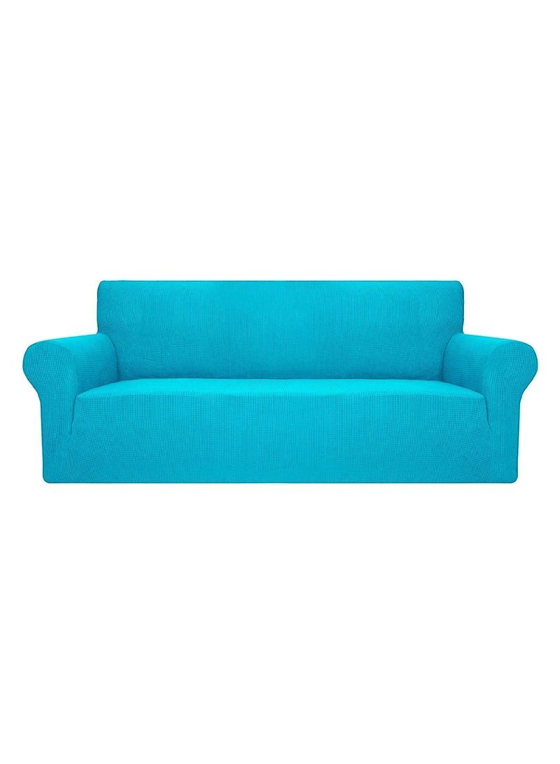 CATANES Thick Couch Covers, Sectional Sofa Stretch Slipcover Living Room Dogs Pets, Washable Durable Furniture Protector BLUE (190cm * 230cm)  - Image 1