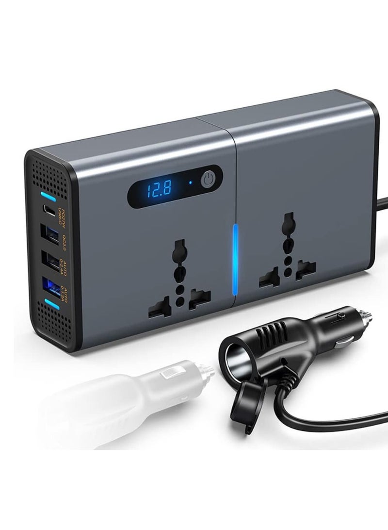Portable 200W DC to AC Car Power Inverter with LED Display and USB Charging - Image 2