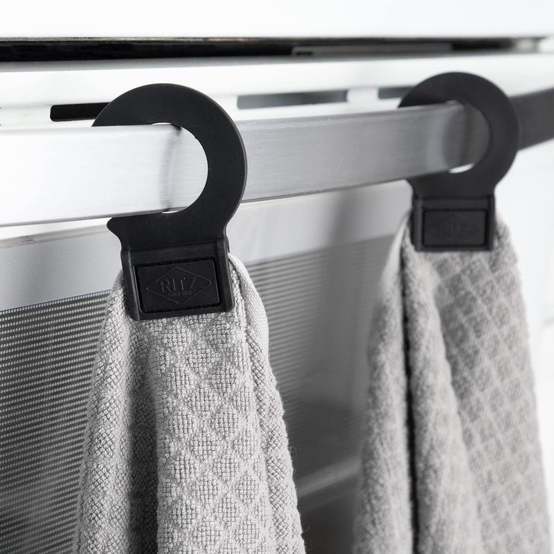 Ritz Premium Hook and Hang Towel, (2-Pack), 18" x 28", Long-Lasting Durable Rubber Hook, Highly Absorbent Super Soft Hand Cloths for Kitchen, Bathroom, Laundry Room, Titanium - Image 4