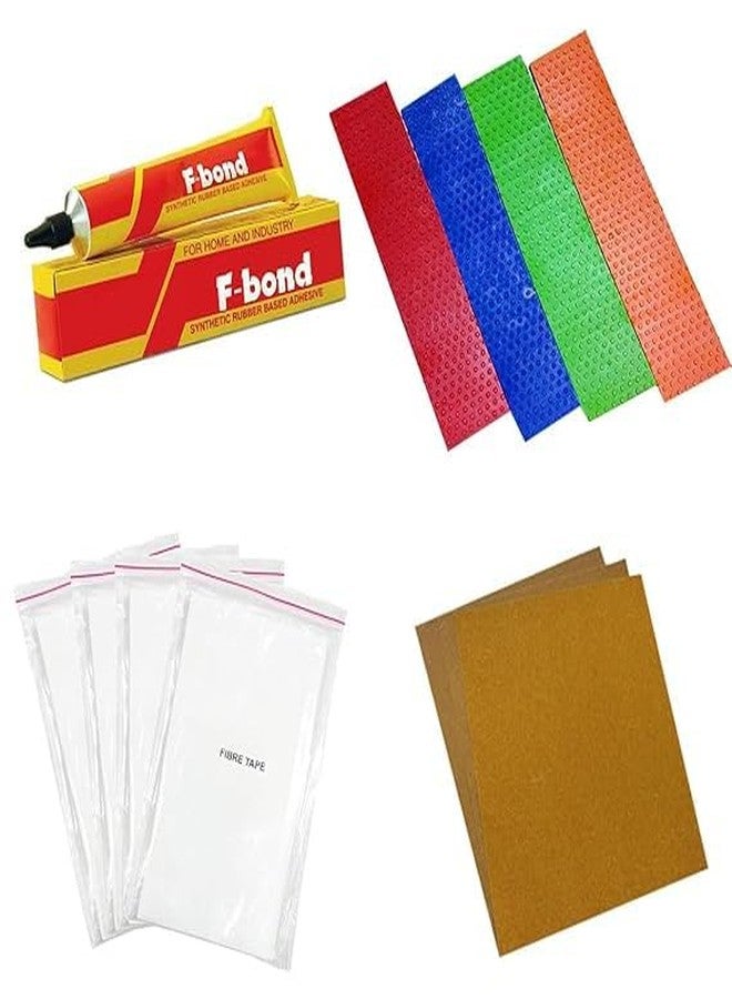 CRAZX Cricket Bat Toe Guard Set (5 Pcs) with 1 F-Bond, 4 Pcs Scuff Sheet & 4 Pcs Sand Paper for Full-Size Cricket Bat Protection - Durable, Reliable, Essential Accessories for Bat Maintenance - Image 2