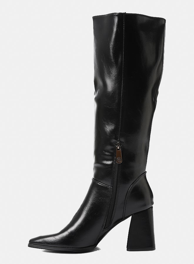 Dejavu Shoes PRD-DVTX-012 Heeled Black Knee High Plain Boot  For Women - Image 4