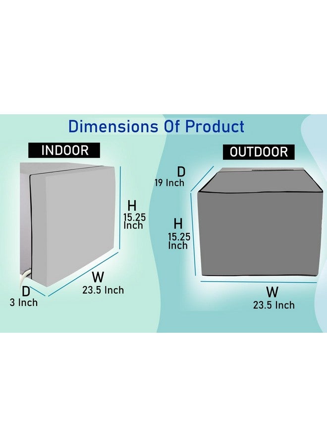 The Furnishing Tree window ac cover suitable for Lloyd 1 Ton GLW12C2YWSEW, Self Pattern Blue Color Elastic fit Cover for front and rear Of Window Ac - Image 4