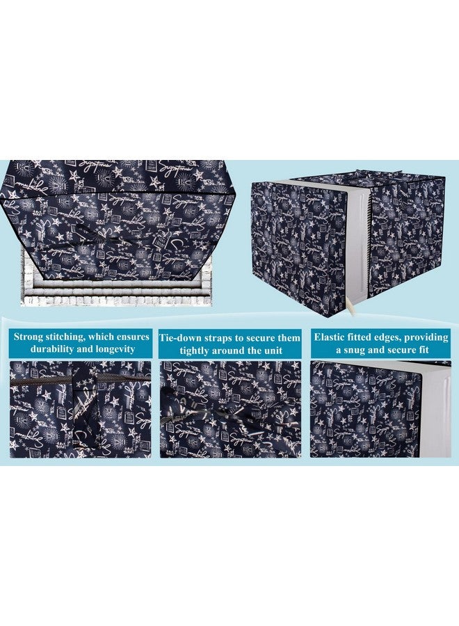 The Furnishing Tree window ac cover suitable for Lloyd 1 Ton GLW12C2YWSEW, Self Pattern Blue Color Elastic fit Cover for front and rear Of Window Ac - Image 5