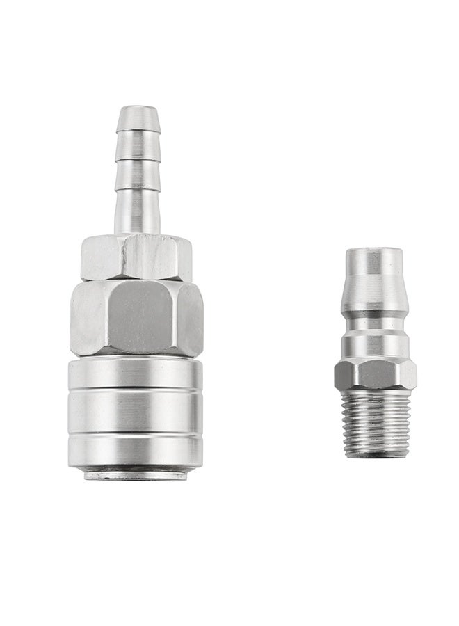 LAWAZIM Pro7 Air Hose Fitting Set - 2 Piece 1/4inch 20SH x 20PM Quick Connect Coupler with Hose Barb Female Socket and Male Threaded Plug, Air Compressor and Pneumatic Tool Accessories - Image 2