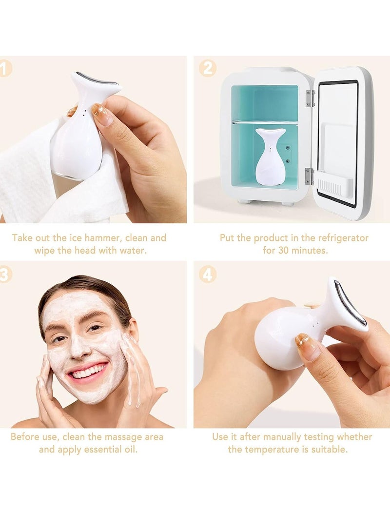 general Ice Face Roller Hammer with Guasha,Ice Face Roller for Puffiness and Redness Relief, Face massager Lift Your Face(White) - Image 5