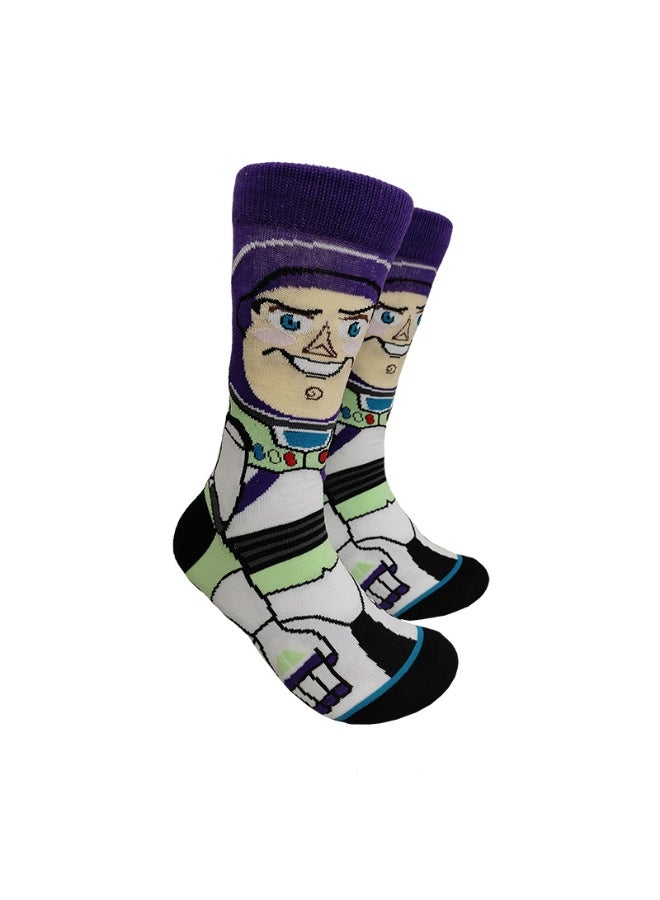 Cartoon Anime & Movie Crew Socks, Streetwear Style Trendy Skateboard Socks for Men & Women(5P) - Image 2