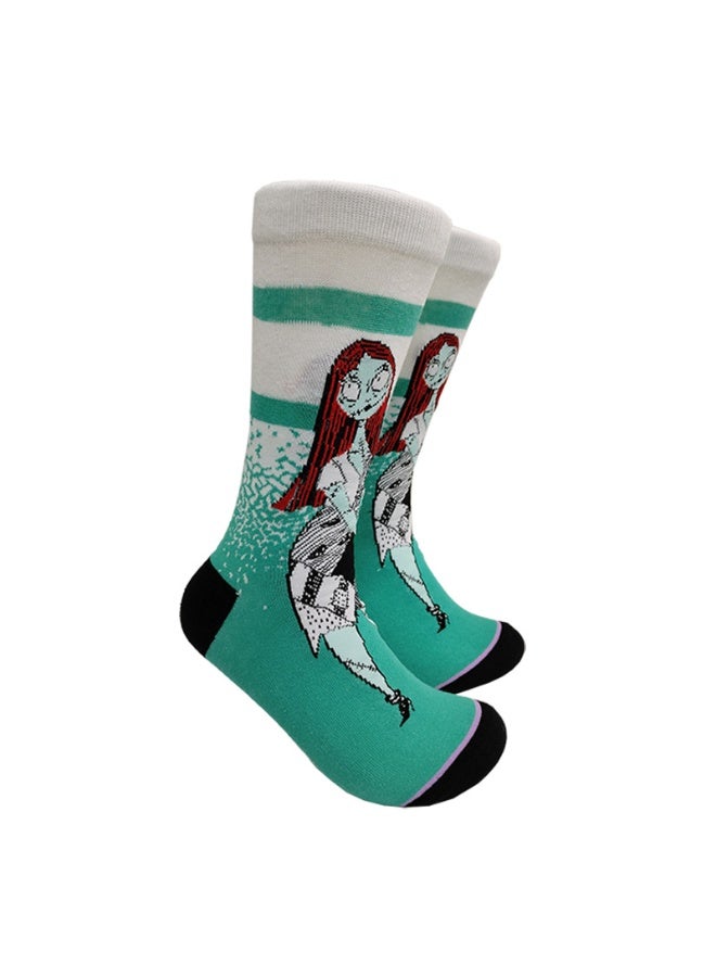 Cartoon Anime & Movie Crew Socks, Streetwear Style Trendy Skateboard Socks for Men & Women(5P) - Image 1