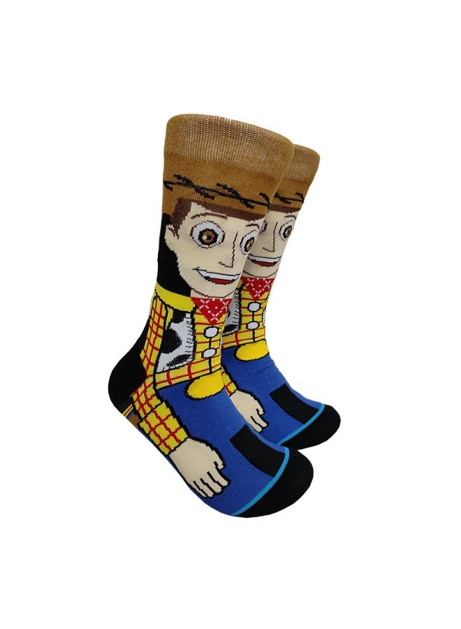 Cartoon Anime & Movie Crew Socks, Streetwear Style Trendy Skateboard Socks for Men & Women(5P) - Image 5