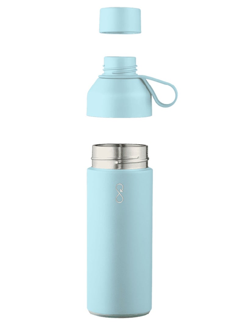Ocean Bottle Eco-Friendly Stainless Steel Reusable Water Bottle Leakproof BPA Free Dishwasher Safe Double Wall Vacuum Insulated Thermos Flask - Sky Blue - 500ml - Image 2