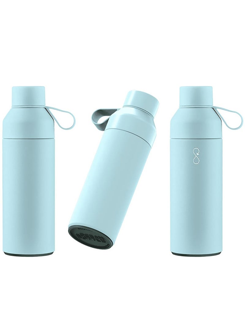 Ocean Bottle Eco-Friendly Stainless Steel Reusable Water Bottle Leakproof BPA Free Dishwasher Safe Double Wall Vacuum Insulated Thermos Flask - Sky Blue - 500ml - Image 4