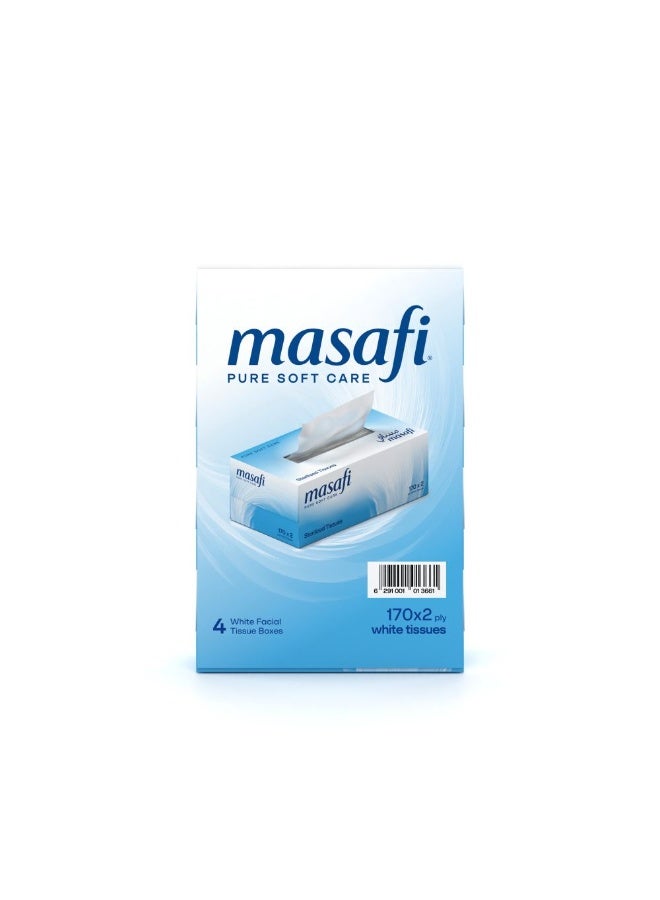 Masafi Facial Tissue Pack of 4 x 170 sheets x 2 Ply - Image 3