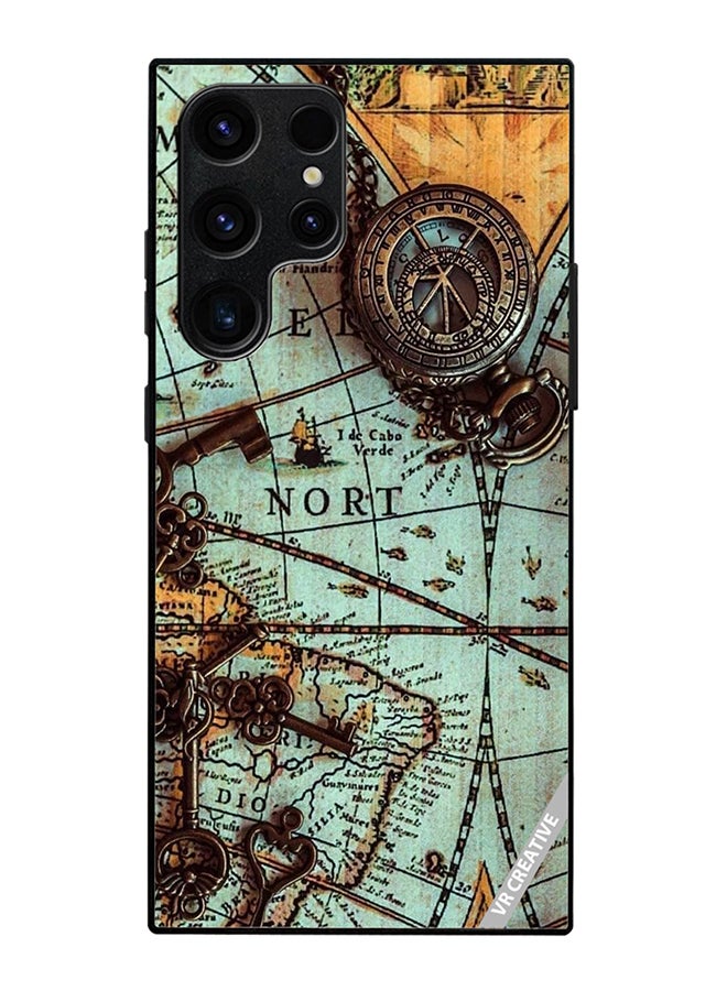 Protective Case Cover For Samsung Galaxy S25 Ultra Compas Design Multicolour